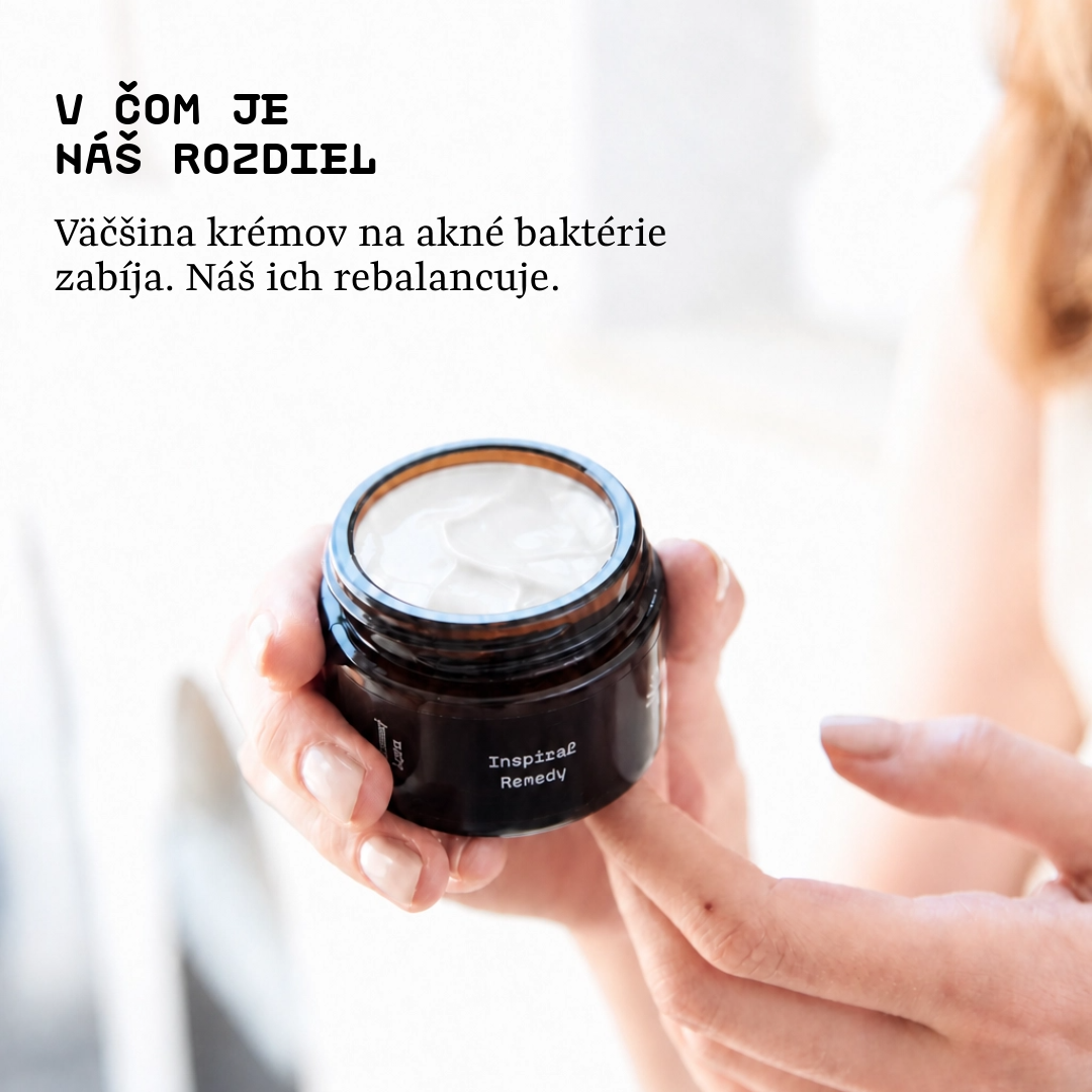 Inspiral Remedy - v čom je náš rozdiel - rebalancuje mikrobióm pleti namiesto zabíjania baktérií - prírodný retinoid bez podráždenia