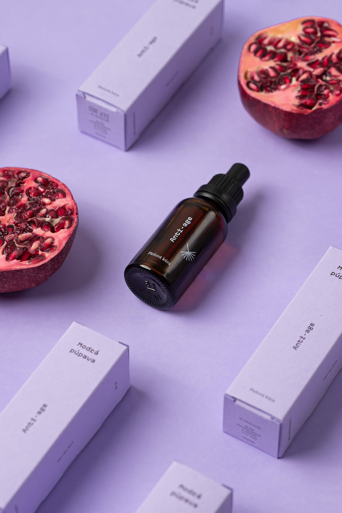 Prírodná pleťová kúra Anti-age Modrá púpava s olejom z granátového jablka, antioxidanty proti starnutiu pleti
